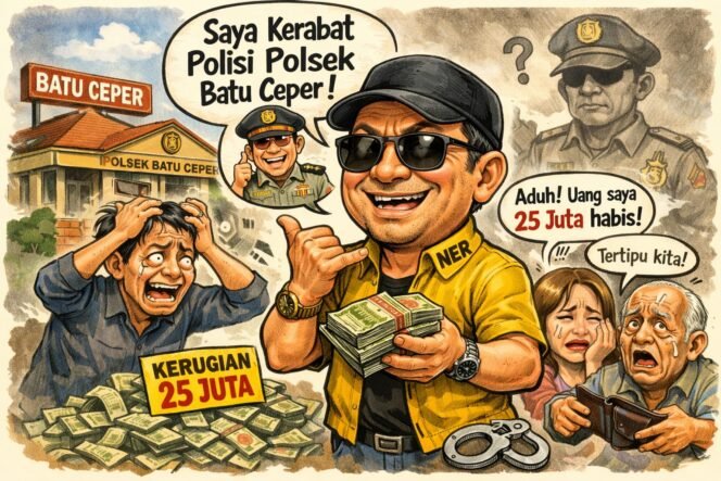 
					Modus Ngaku Kerabat Polisi, Pria Paruh Baya Diduga Gelapkan Uang 25 Juta di Batu Ceper?
