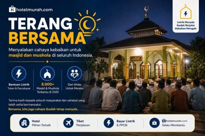 
					Hotelmurah.com Bantu 8.000 Masjid dan Mushola Lewat Terang Bersama