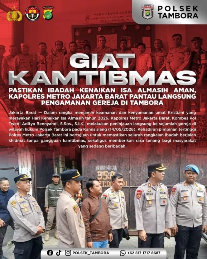 
					Kapolres Jakbar Tinjau Pengamanan Kenaikan Isa Al-Masih di Tambora