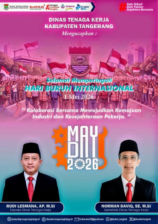 
					Disnaker Kabupaten Tangerang Gelar Bakti Sosial dan Rangkaian May Day, Perkuat Kepedulian kepada Pekerja dan Warga