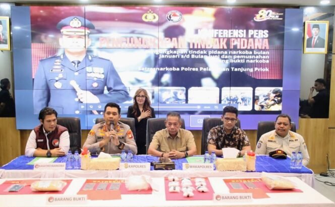 
					Polres Pelabuhan Tanjung Priok Ungkap 58 Kasus Narkotika, Sita Ribuan Gram Sabu dan Obat Terlarang