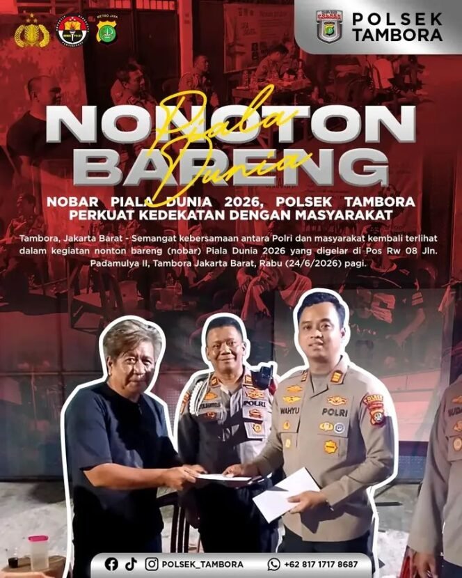 
					Nobar Piala Dunia, Polsek Tambora Pererat Kedekatan dengan Warga
