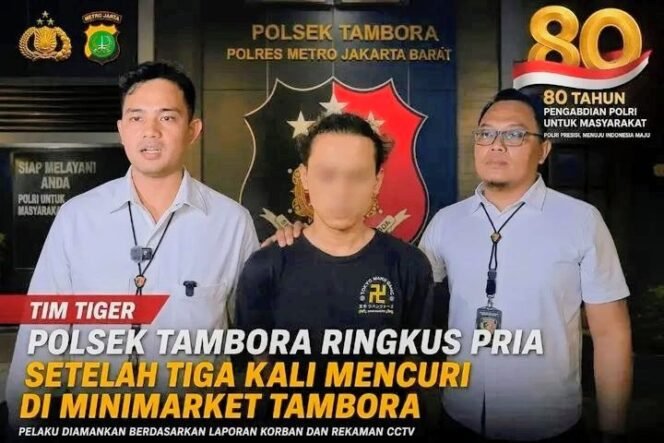 
					Tiga Kali Bobol Minimarket, Pengangguran di Tambora Ditangkap Polisi
