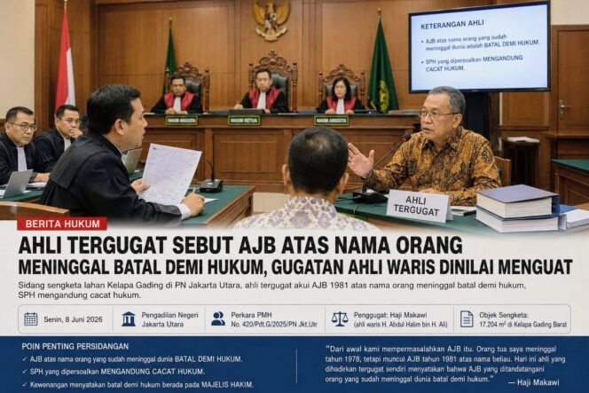 
					Sidang Sengketa Lahan Kelapa Gading: Keterangan Ahli Tergugat Jadi Sorotan