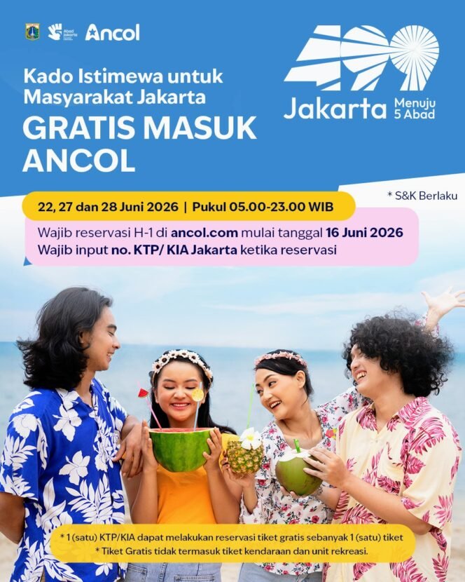 
					HUT Jakarta ke-499, Ancol Gratiskan Tiket Masuk bagi Pemegang KTP Jakarta