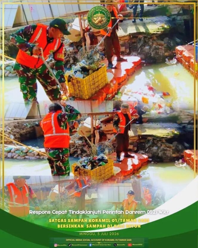 
					Respons Cepat Satgas Sampah Taman Sari Bersihkan Kali Beton