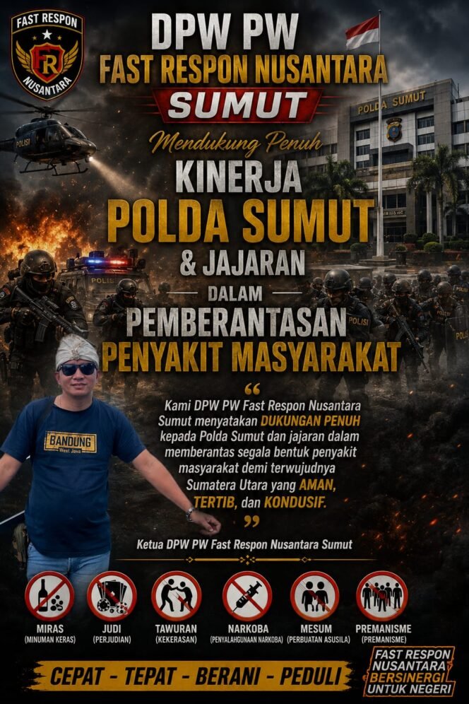 
					DPW FRN Sumut Dukung Kinerja Polda Sumut dan Jajaran Dalam Pemberantasan Penyakit Masyarakat