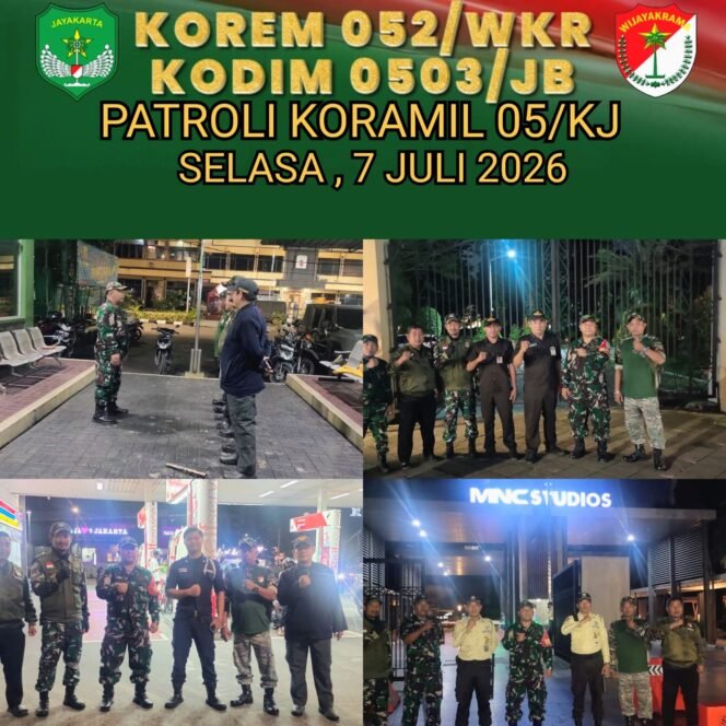 
					TNI Tingkatkan Patroli Malam, Koramil 05/Kebon Jeruk Perkuat Antisipasi Tawuran dan Gangguan Kamtibmas