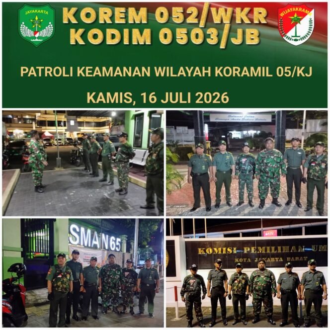 
					Patroli Malam Koramil 05/Kebon Jeruk Antisipasi Tawuran dan Gangguan Kamtibmas