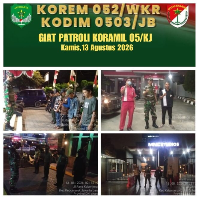 
					Patroli Koramil 05/KJ Ditingkatkan, Guna Antisipasi Tawuran dan Kejahatan Jalanan