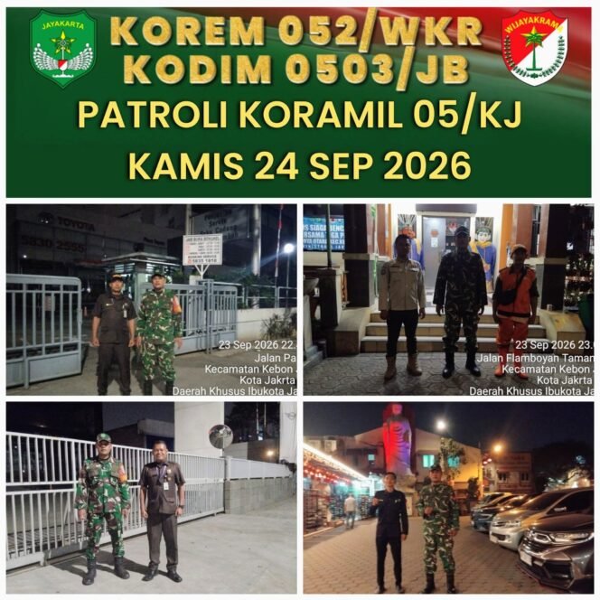 
					Patroli Malam Koramil 05/KJ Sasar Titik Rawan Tawuran dan Balap Liar