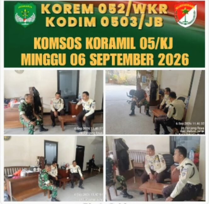 
					Komunikasi Sosial Koramil 05/KJ Perkuat Keamanan Warga