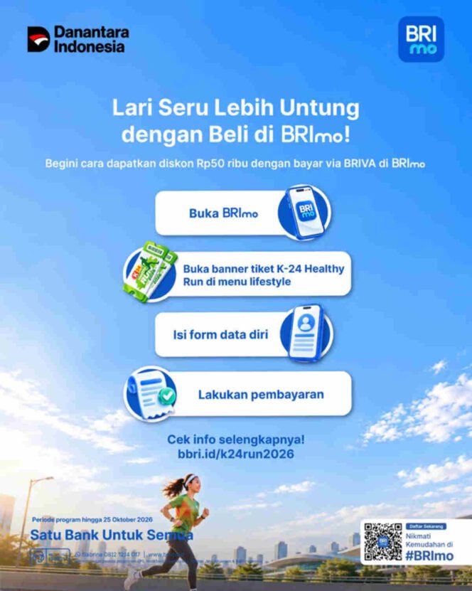 
					BRI Region 11 Yogyakarta Hadirkan Promo Tiket K24 Run 2026 melalui BRImo