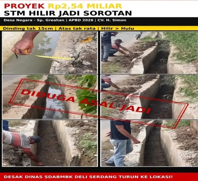 
					Lima Kejanggalan Proyek Drainase Rp2,5 Miliar, Dinas SDABMBK Diminta Turun Tangan
