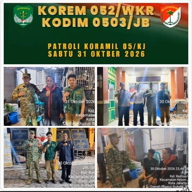 
					Koramil 05/Kebun Jeruk Giat Patroli Malam Antisipasi Gangguan Kamtibmas